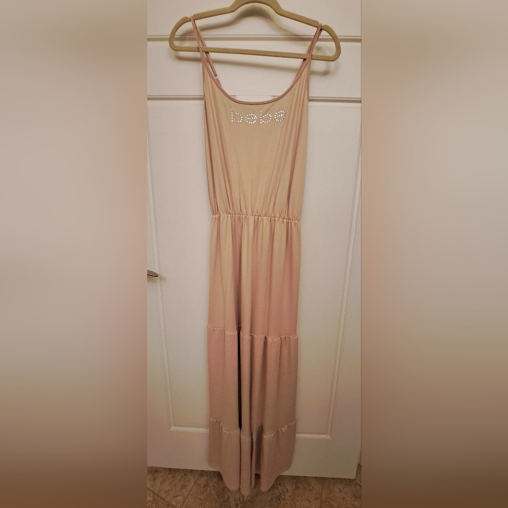 Pretty in pink bebe Maxi Tiered Dress Size L